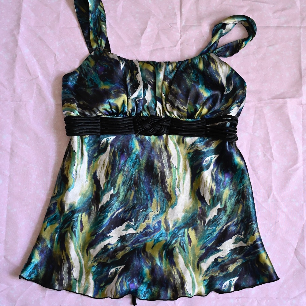 Vintage B‑Wear Babydoll Tie-Back Tank – Size L ✨